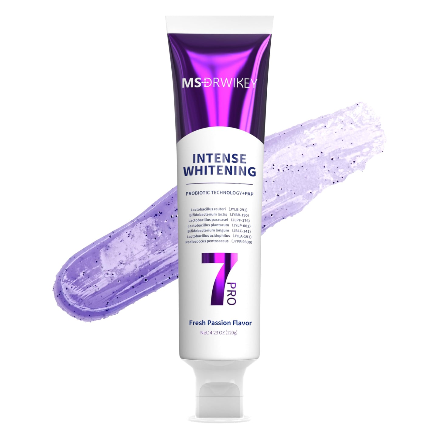 MSDRWIKEY Popping 7-Pro Whitening Toothpaste | Deep Whitening, 7 Probiotics & Fluoride-Free