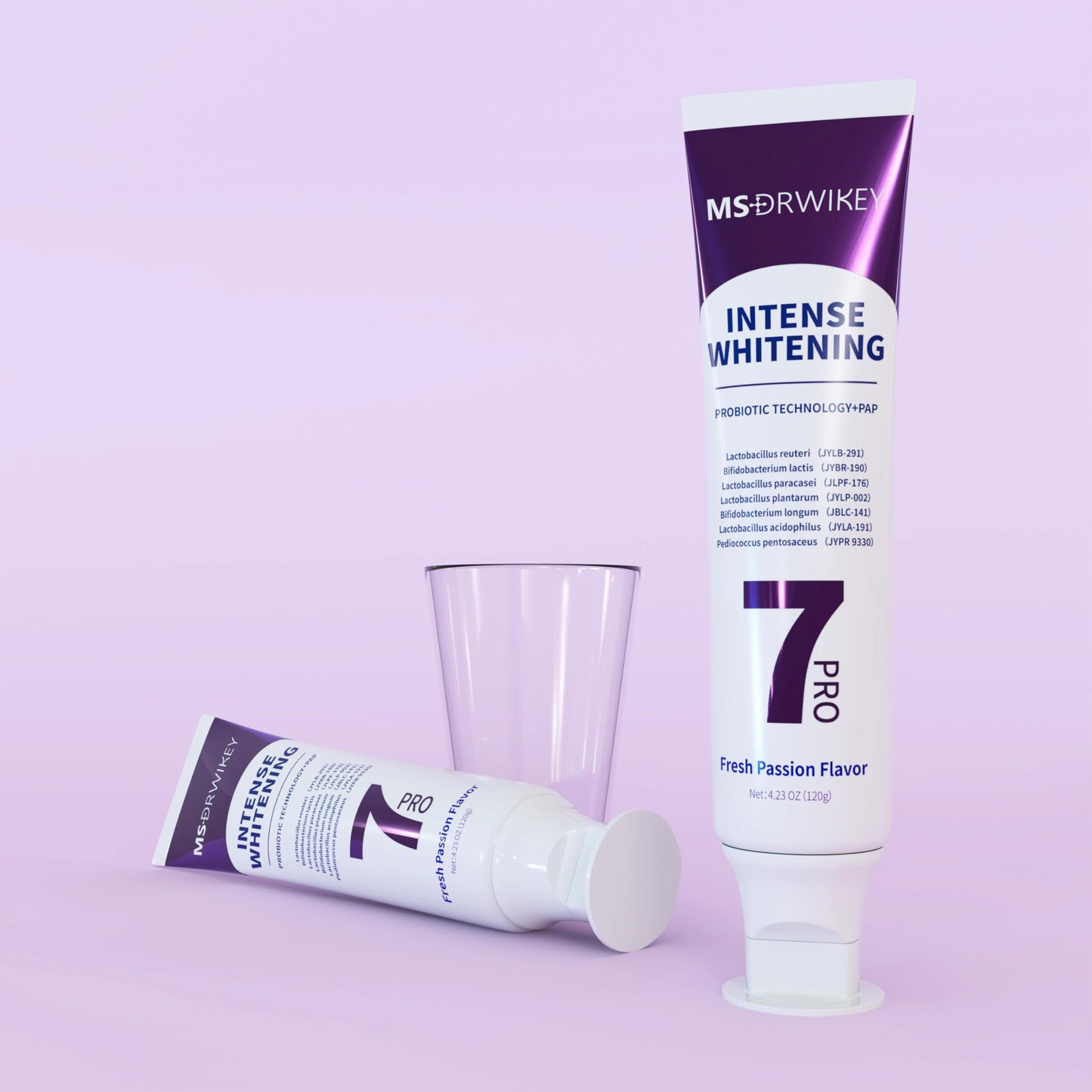 MSDRWIKEY Popping 7-Pro Whitening Toothpaste | Deep Whitening, 7 Probiotics & Fluoride-Free