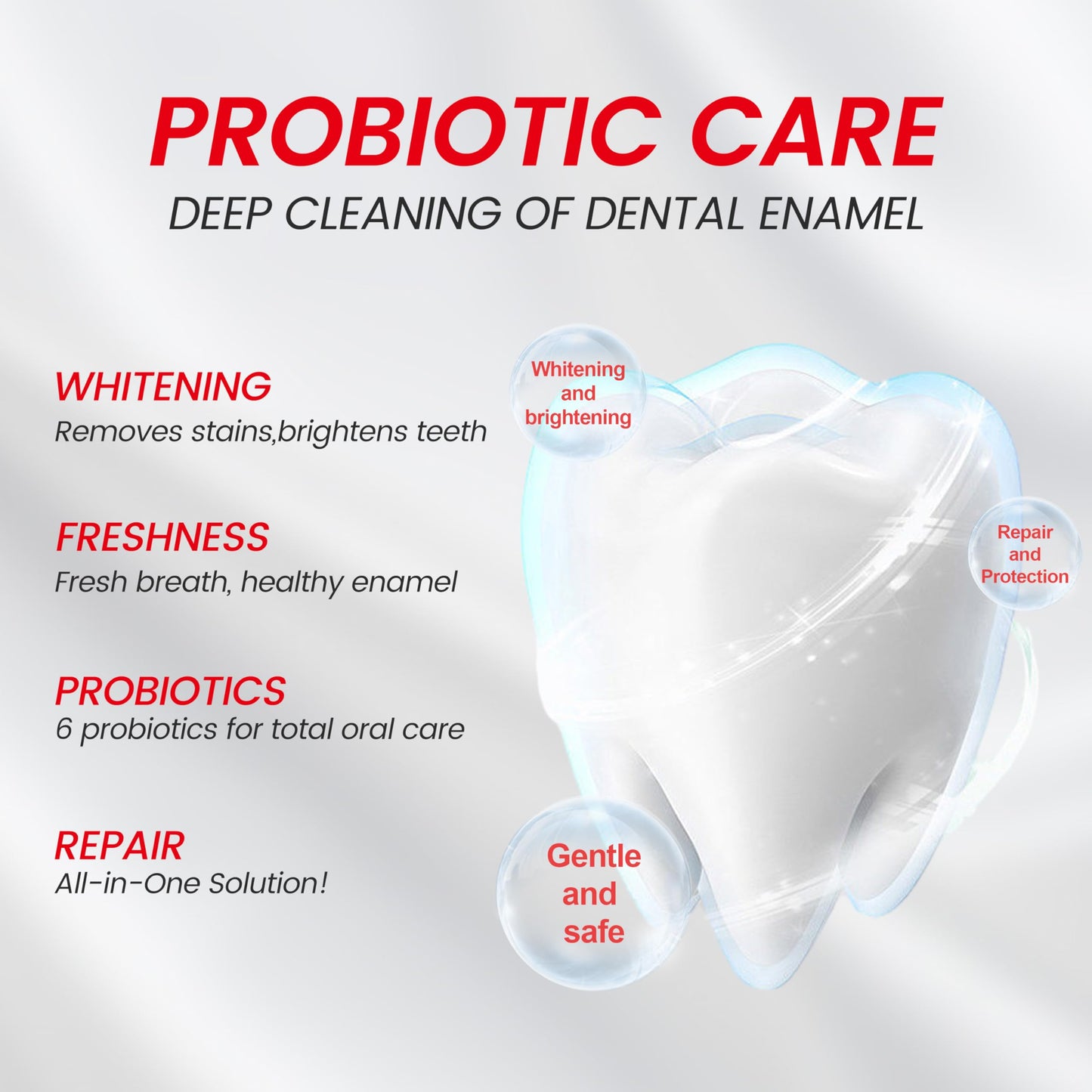 MSDRWIKEY SP-6 Probiotic Whitening Toothpaste – 6 Probiotics, Fluoride-Free, Enamel-Safe