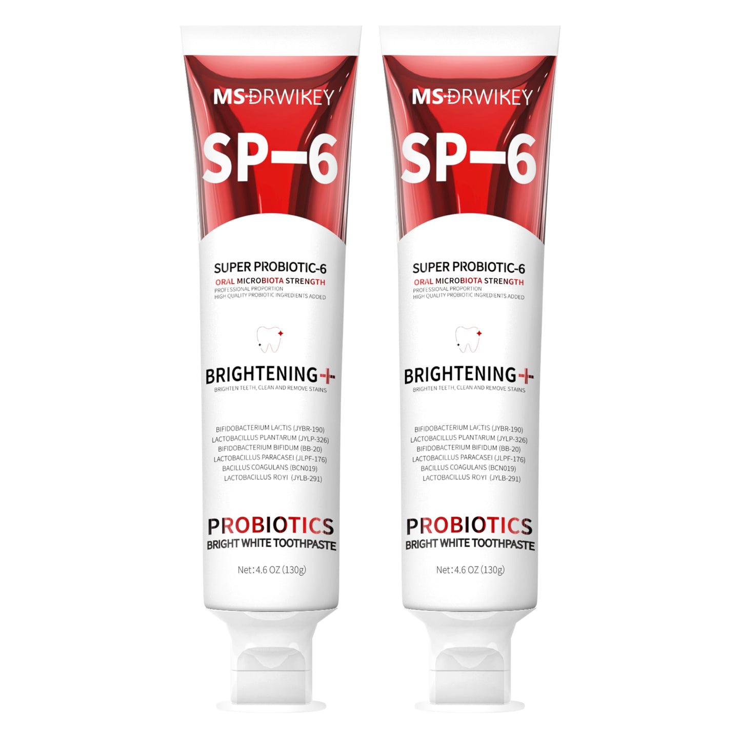MSDRWIKEY SP-6 Probiotic Whitening Toothpaste – 6 Probiotics, Fluoride-Free