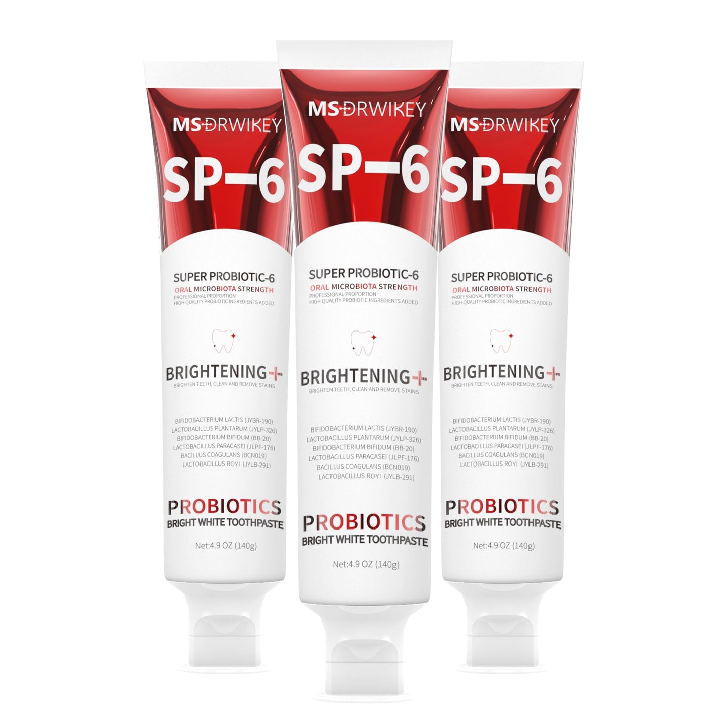 MSDRWIKEY SP-6 Probiotic Whitening Toothpaste - Fluoride-Free, Enamel-Safe