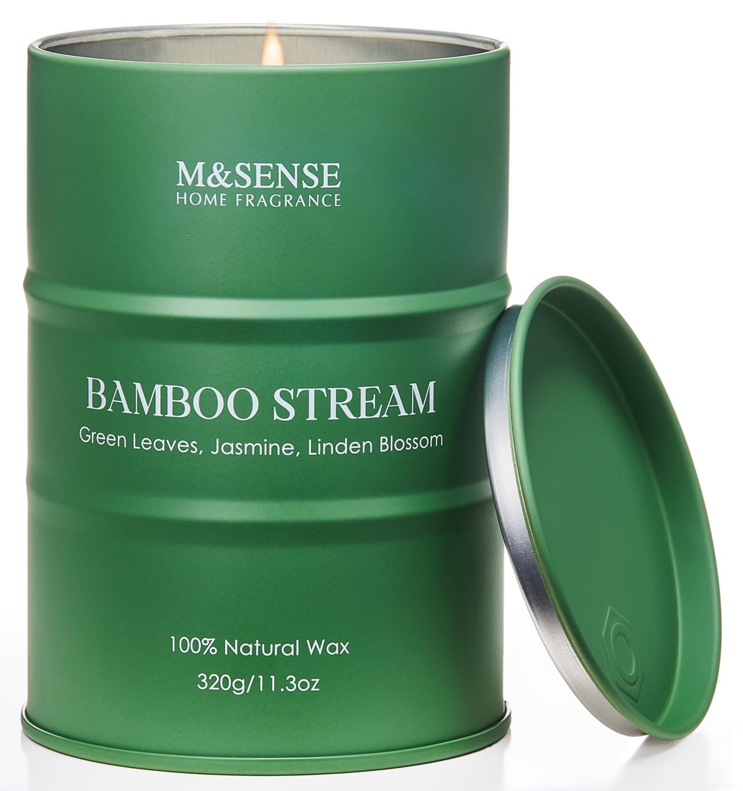 M&SENSE Bamboo Scented Candles – Natural Non-Toxic Aromatherapy 11.3oz, 70-Hour Burn