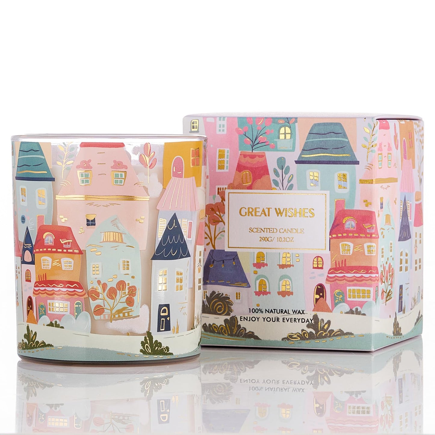 M&SENSE Jasmine Tropical Fruit Sandalwood Vanilla Soy Candle 10.2 oz