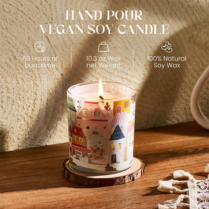 M&SENSE Jasmine Tropical Fruit Sandalwood Vanilla Soy Candle 10.2 oz