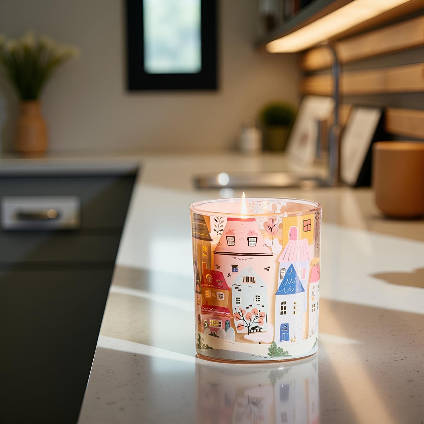 M&SENSE Cappuccino Candle – 10.2 oz Soy Wax, Non-Toxic, 60h Burn