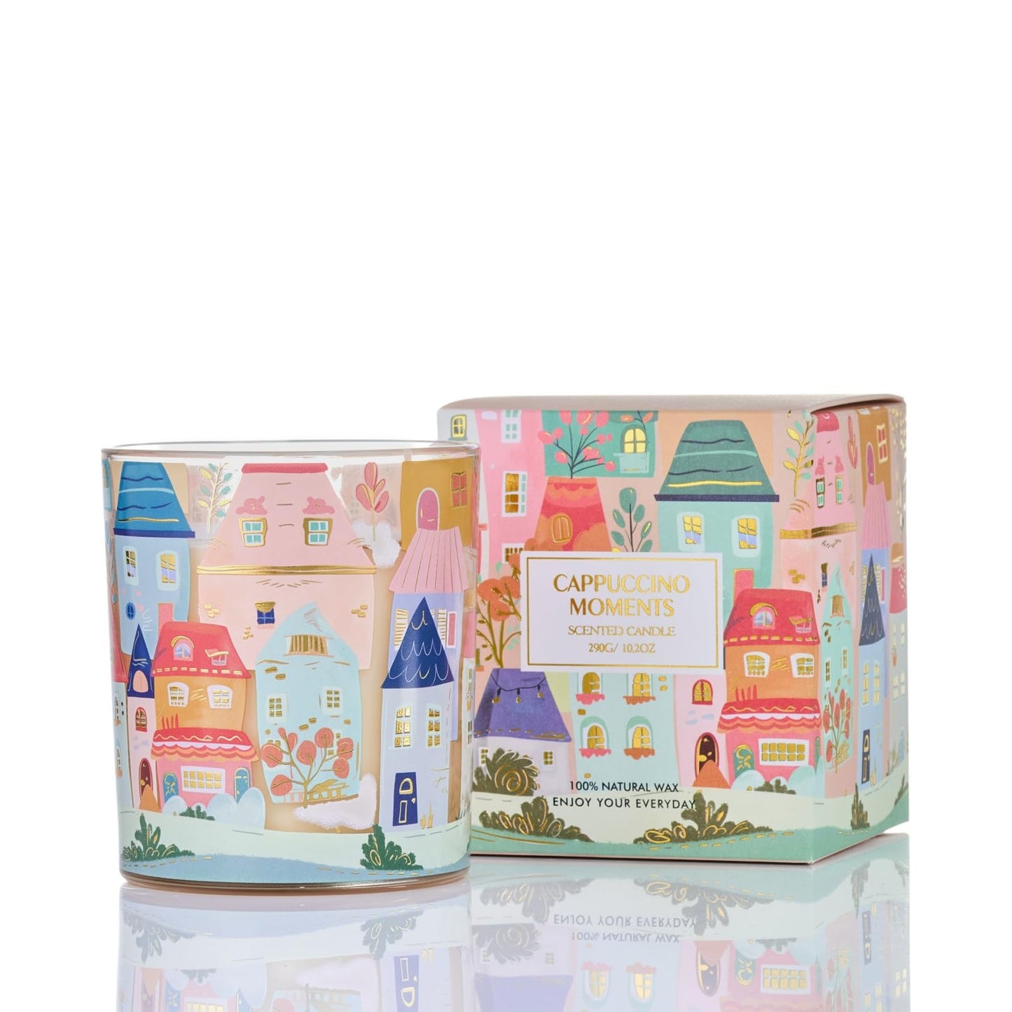 M&SENSE Cappuccino Candle – 10.2 oz Soy Wax, Non-Toxic, 60h Burn