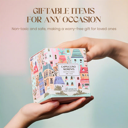 M&SENSE Cappuccino Candle – 10.2 oz Soy Wax, Non-Toxic, 60h Burn