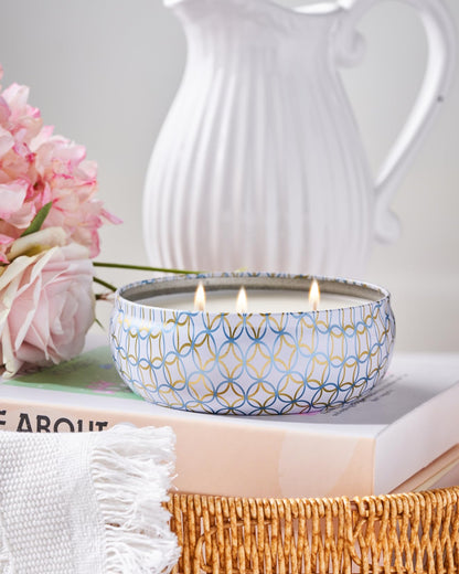 M&SENSE Coconut Beach Scented Candles | 3 Wick Soy Tin – 40+ Hour Burn, 100% Natural Vegan Wax