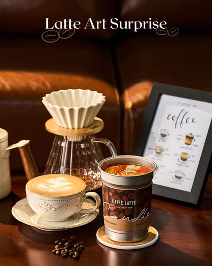 M&SENSE Coffee Candles Caramel Macchiato – Soy Wax, 12.3oz, 75-Hour Burn