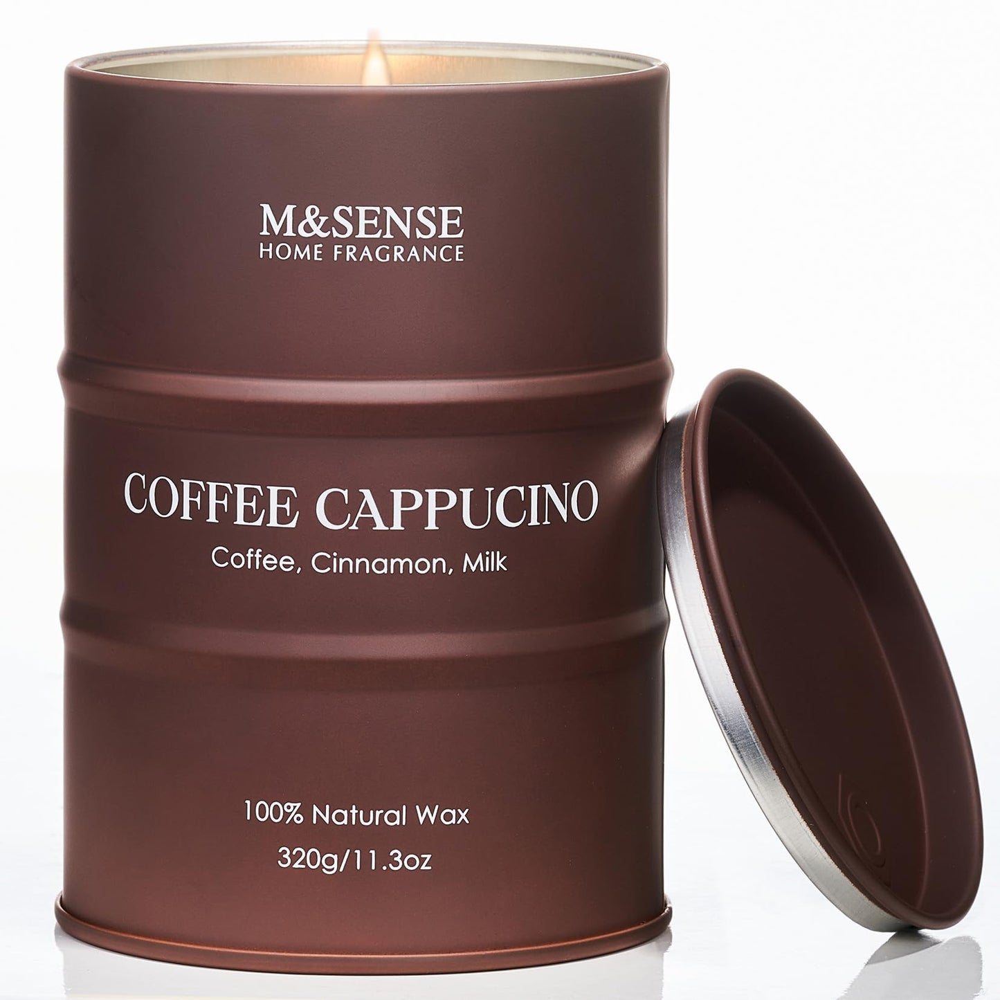 M&SENSE Coffee Cappucina Soy Wax Candle 11.3oz | 60-70h Burn Time