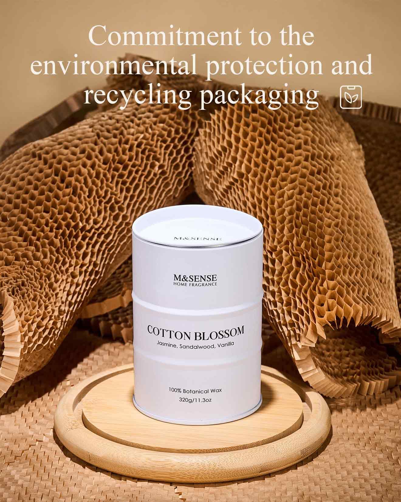 M&SENSE Cotton Blossom Scented Candle – Natural Soy Blend, Aromatherapy for Relaxation (100–120h Burn)