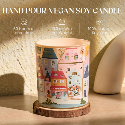 M&SENSE Creamy Puff Scented Candles – 10.2 oz, 60h Burn, Calm & Stress Relief