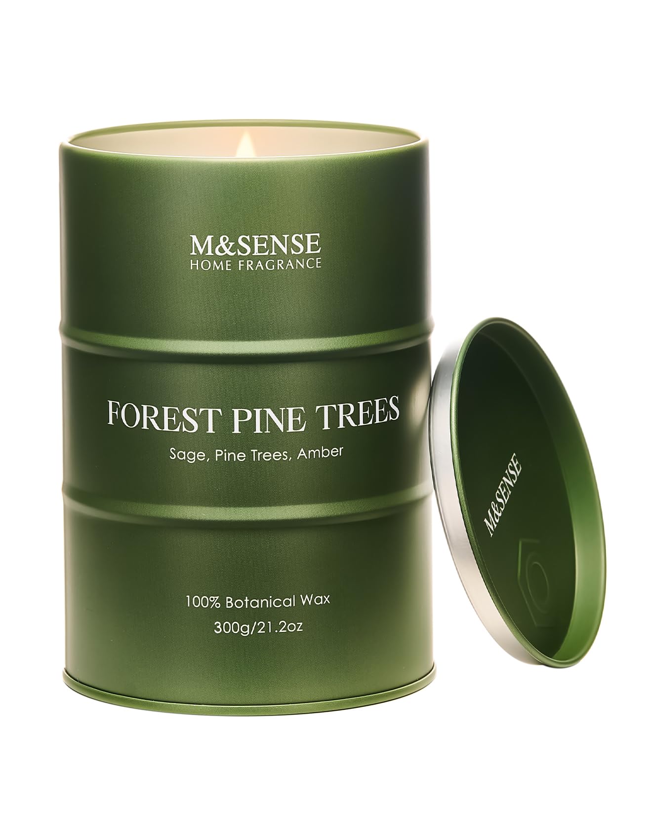 M&SENSE Frosted Pine Scented Candle – Natural Soy Blend, 11.3oz, 70-Hour Burn