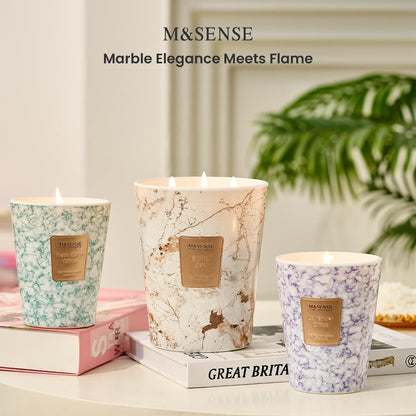 M&SENSE Extra Large 35oz Lavender Citrus Candle – 3 Wick, 150h Burn
