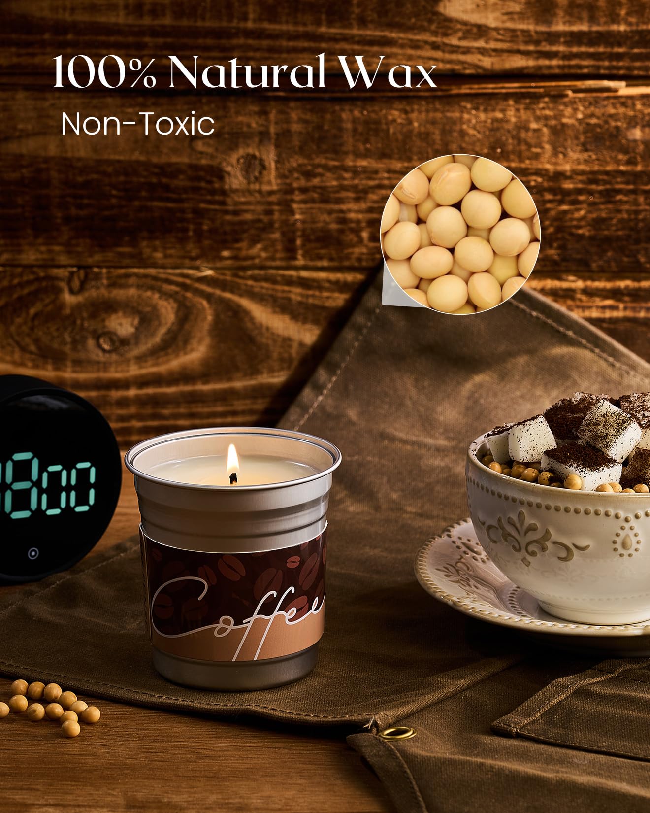 M&SENSE Hot Chocolate Scented Candles 7oz – Soy Wax, 42h Burn, Non-Toxic, Cozy Home Aroma