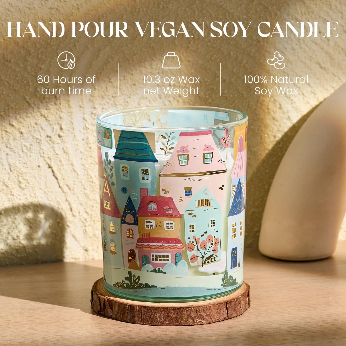 M&SENSE Island Weekend Candles – 10.2 oz Soy Wax, Non-Toxic, 60-Hour Burn