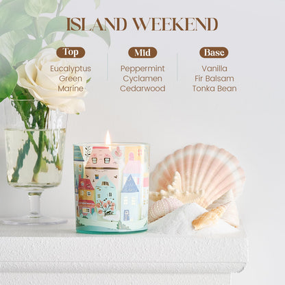 M&SENSE Island Weekend Candles – 10.2 oz Soy Wax, Non-Toxic, 60-Hour Burn