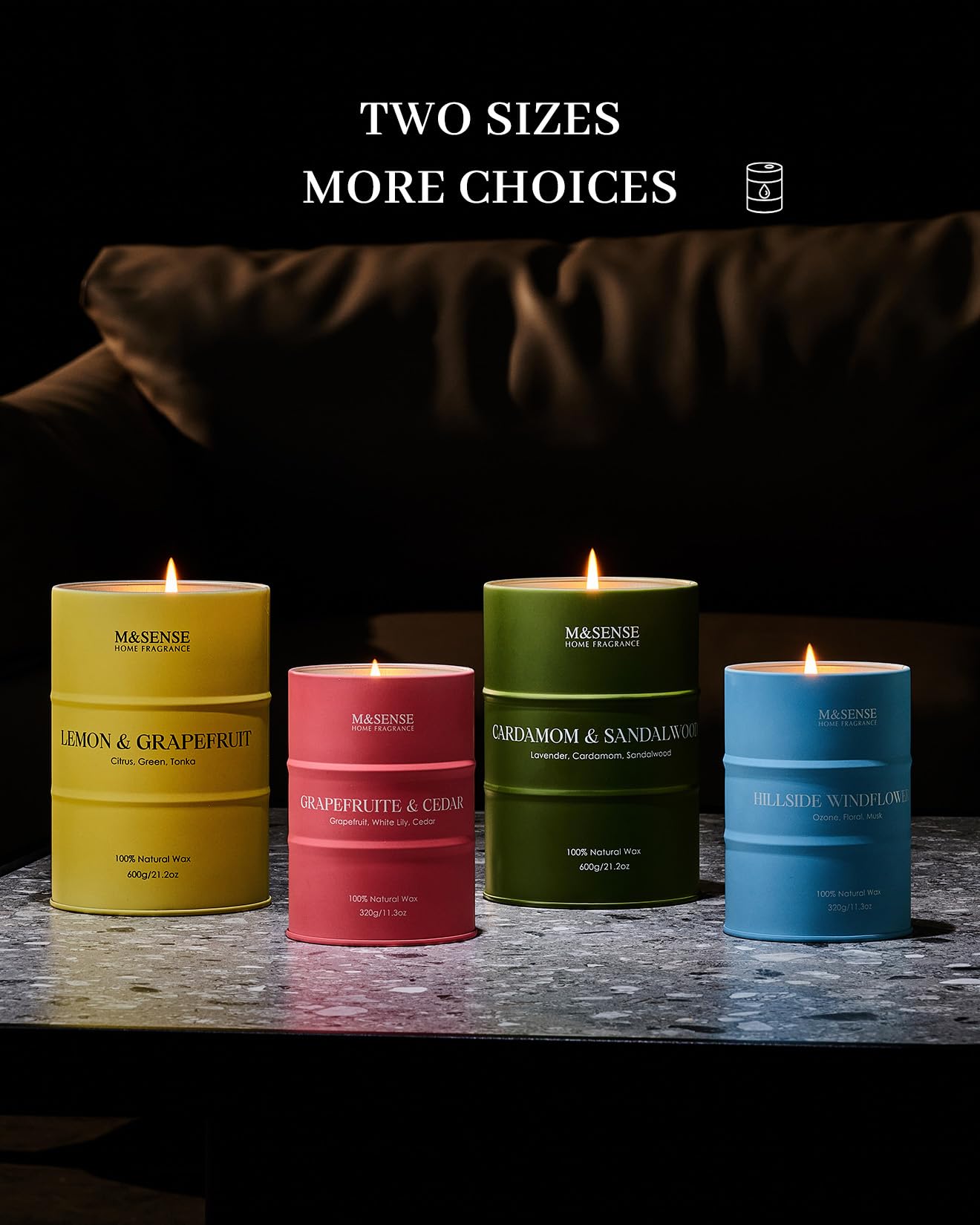 M&SENSE Lavender Soy Candle | 11.6oz, 120h Burn Time, Aromatherapy Gift