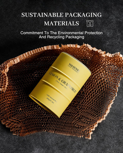 M&SENSE Lemon Candle Large - 21.2oz Soy Wax, 120h Burn Time