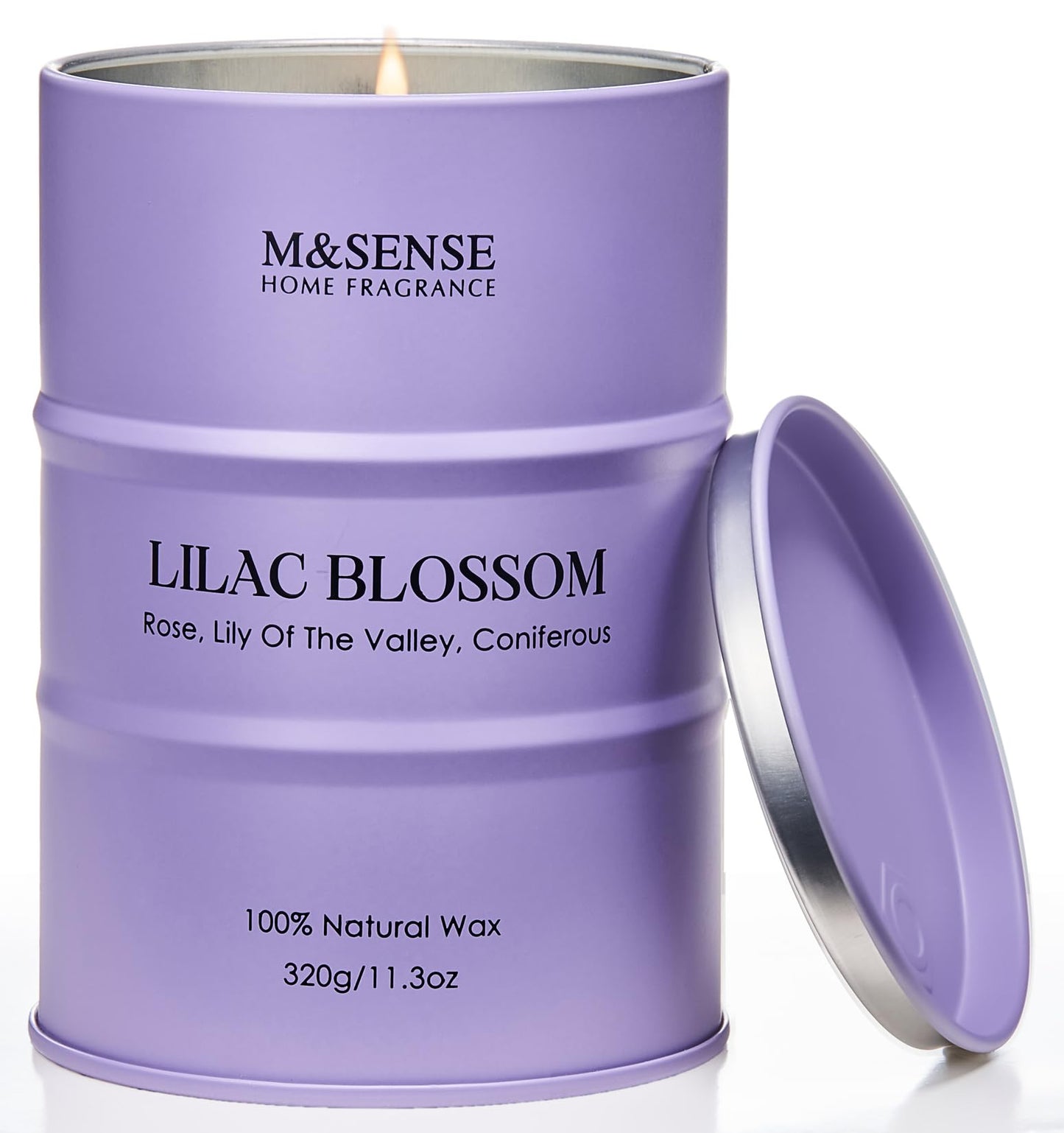 M&SENSE Lilac Blossom Soy Candle – 11.3oz, 70-Hour Burn, Aromatherapy & Relaxation