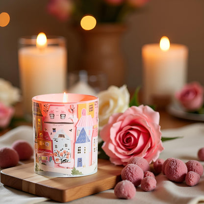 MSENSE Lychee Peony Scented Candle – 10.2 oz, 60-Hour Burn Time
