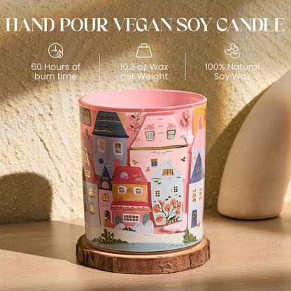 MSENSE Lychee Peony Scented Candle – 10.2 oz, 60-Hour Burn Time