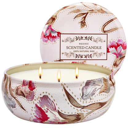M&SENSE Mimosa Rose Soy Candle 12oz - 3-Wick, 40+ Hour Burn Time