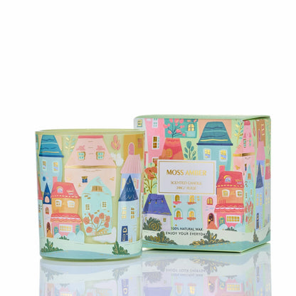 M&SENSE Moss Amber Candles – 10.2 oz Soy Wax, 60-Hr Non-Toxic Fragrance
