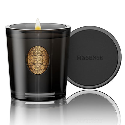 M&SENSE Natural Soy Candle – Crisp Chill & Black, 9.2 oz, 50H Burn