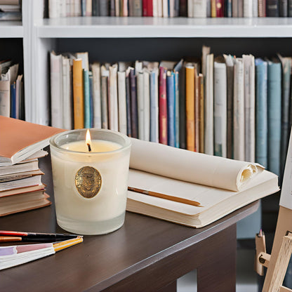 M&SENSE Natural Soy Candle – Vanilla Dream & White | 9.2 oz, 50H Burn