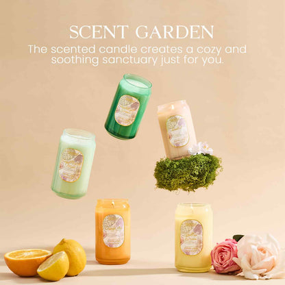 M&SENSE Green Soy Scented Candle - Eucalyptus Mint, 10.6 oz, 60-Hour Burn