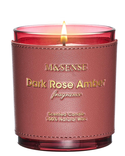 M&SENSE Rose Amber Scented Candle – Vegan Soy Wax, 10oz, 42-Hour Burn, Non-Toxic