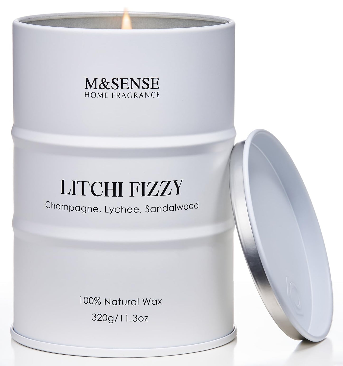 M&SENSE Soy Candle – Litchi Fizzy 11.3oz, 70h Natural Wax