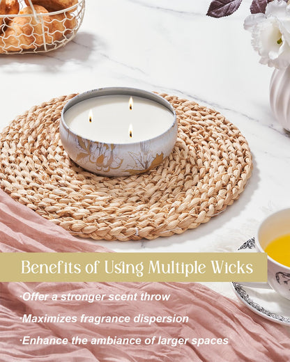 M&amp;SENSE Sunkissed Citrus 3-Wick Soy Candle – 40+ Hr Burn, Vegan Wax