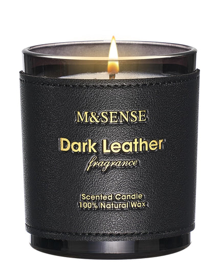 M&SENSE Tobacco Leather Berries Candle – 10oz, 42-Hour Burn, Vegan Soy Wax