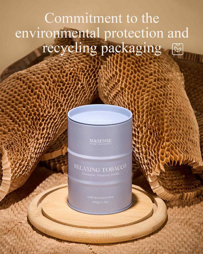 M&SENSE Tobacco Scented Candle – Natural Soy Blend, 11.3oz, 70-Hour Burn | Aromatherapy
