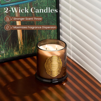 M&SENSE Tobacco Vanilla Soy Candles – 12.7oz, 2-Wick, 70-Hour Burn, Non-Toxic, Luxury Gift