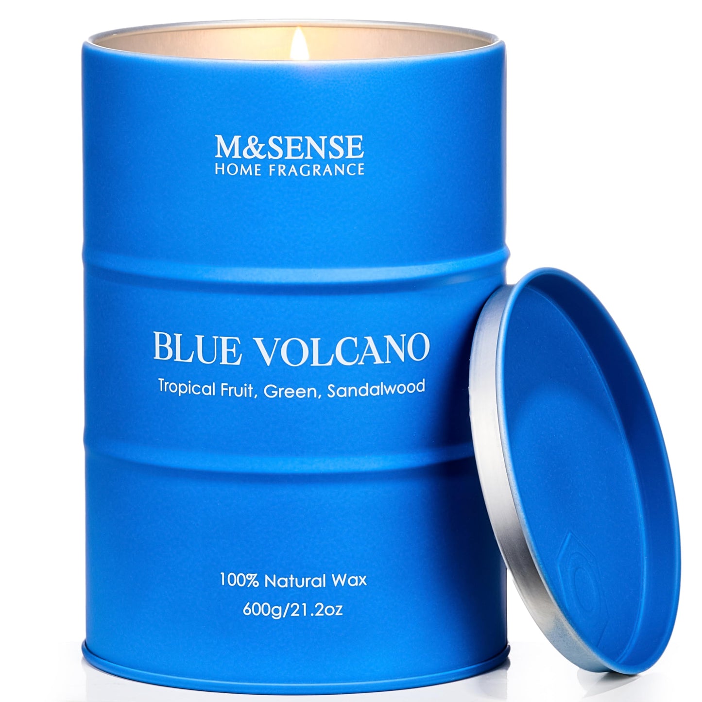 M&SENSE Tropical Fruit Soy Candles – Natural, 21.2oz, 120h Burn Time