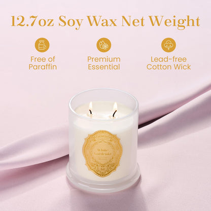 M&SENSE White Gardenia Candles – 2-Wick Soy, Non-Toxic, 70-Hour Burn | Luxury Home Scent Gift