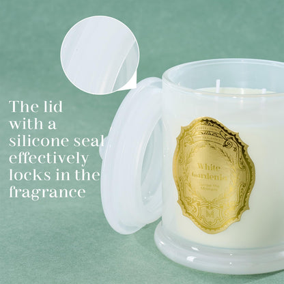 M&SENSE White Gardenia Candles – 2-Wick Soy, Non-Toxic, 70-Hour Burn | Luxury Home Scent Gift