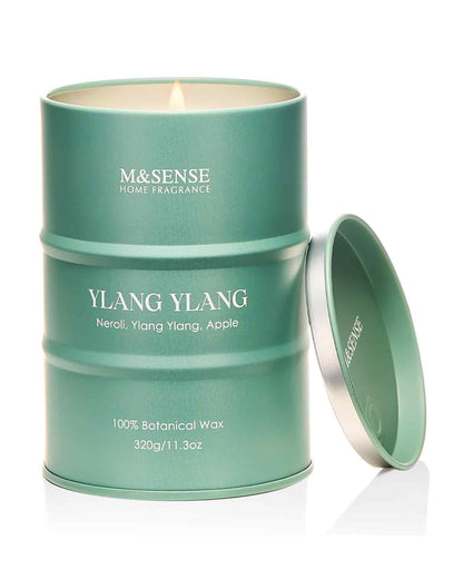 M&SENSE Ylang Ylang Scented Candle – Natural, Non-Toxic, 11.3oz, 70-Hour Burn