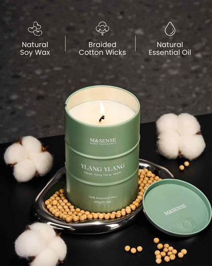 M&SENSE Ylang Ylang Scented Candles - Large 21.2oz Natural Soy, 120-Hour Burn
