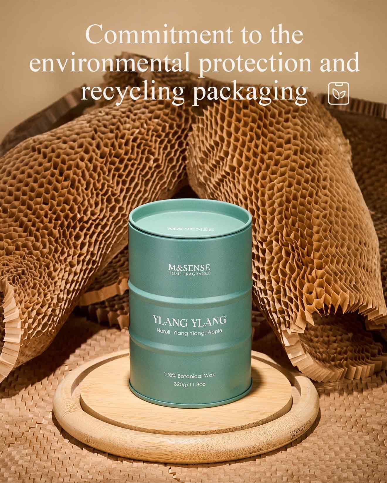M&SENSE Ylang Ylang Scented Candle – Natural, Non-Toxic, 11.3oz, 70-Hour Burn