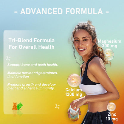 MSLOTAL Calcium Citrate Gummies 1200mg with Vitamin D3 – Bone & Muscle Health