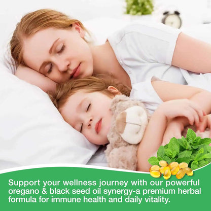 MSLOTAL Oil of Oregano with Black Seed Oil – 200 Count Capsules | Immune & Digestive Support