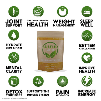MSM Organic Sulfur - 99.9% Pure MSM Supplement - Lab-Tested & Certified (1 Pound)