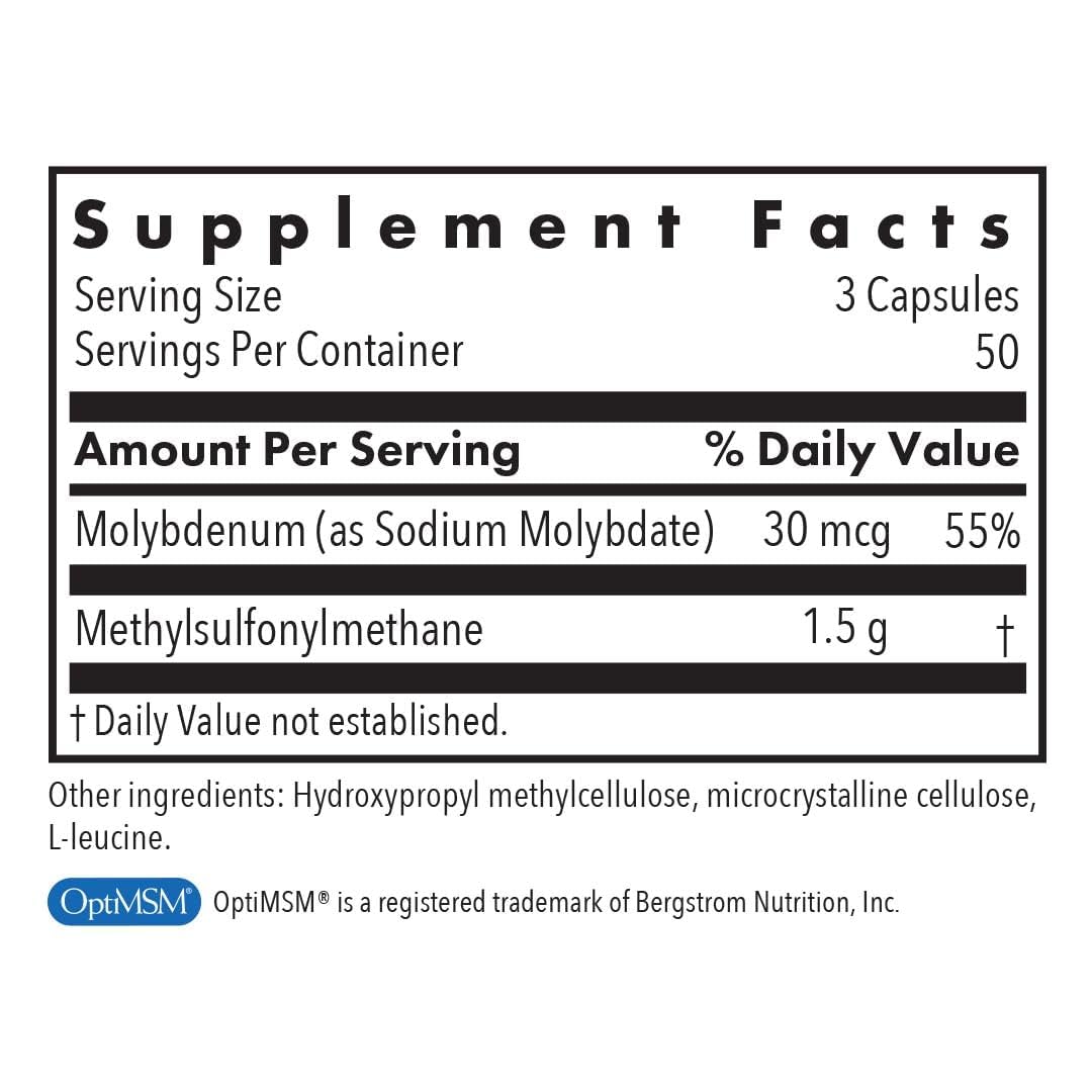 Allergy Research Group MSM Supplement – 500 mg per Serving, 150 Vegetarian Capsules for Hair, Skin & Nails