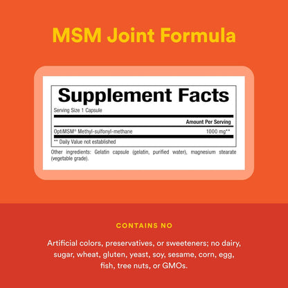 Natural Factors MSM – Supports Healthy Joints, Hair, Skin & Nails | 90 Capsules