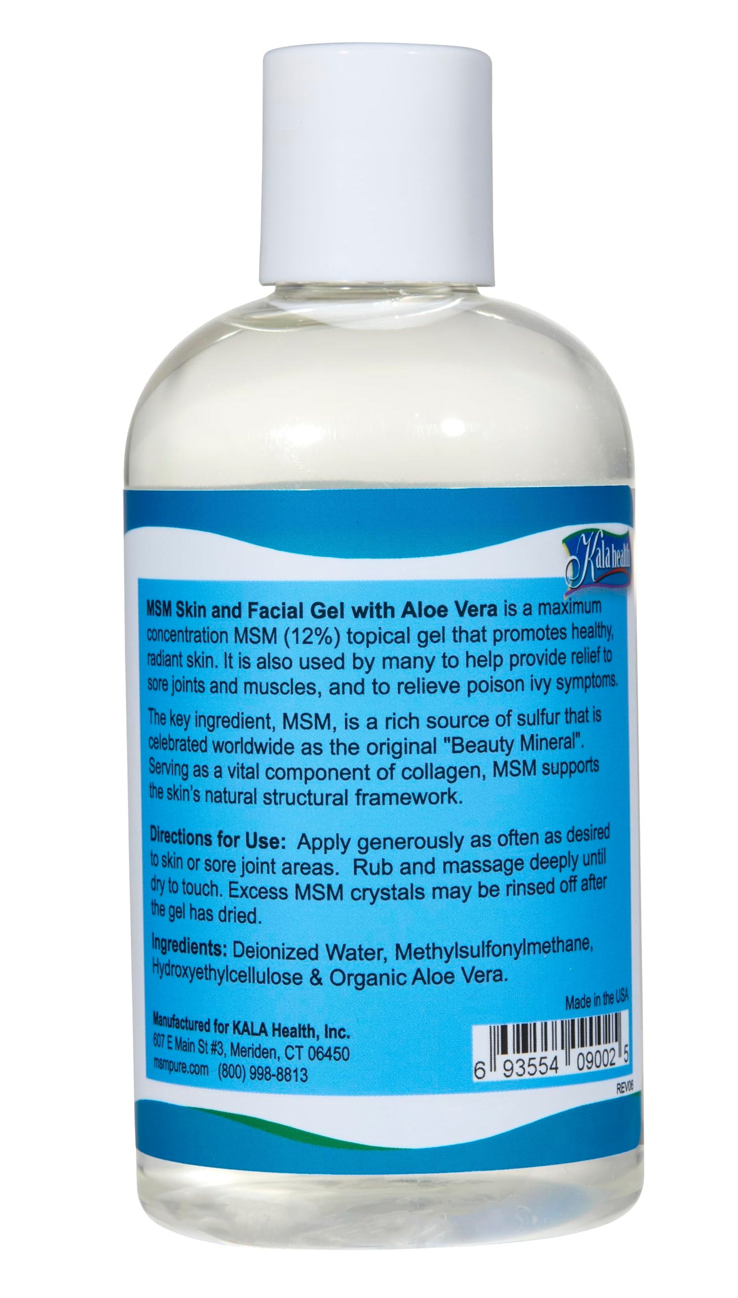 Kala Health MSMPure Max Strength MSM Gel with Organic Aloe – 8 oz, Preservative-Free Skin Care