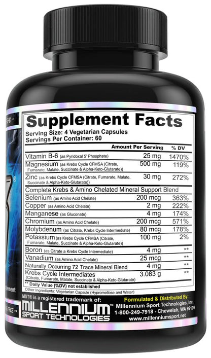 MST ZMK Nighttime - Multi Mineral Supplements with Zinc & Magnesium | ATP BSCG Certified | 240 V Capsules | Millennium Sport Technologies
